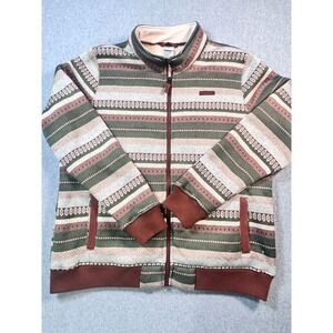 Cinch Womens XL Full Zip Sherpa Lined Sweater Jacket Southwestern Stripe